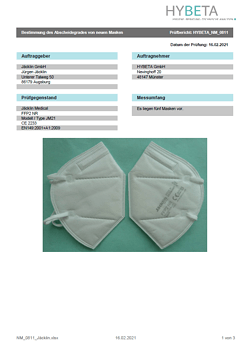 hybeta-messbericht Hybeta Messbericht Jäcklin GmbH FFP2 Maske JM21